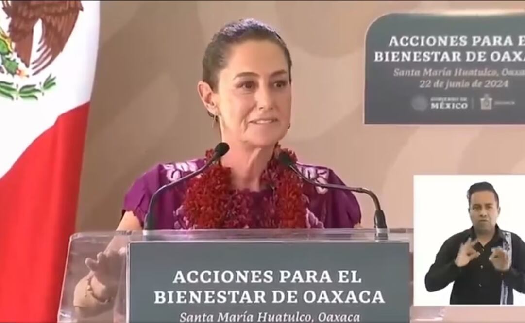 VIDEO. Sismo de 4.4 grados irrumpe mensaje de Sheinbaum en Huatulco, Oaxaca. Foto: Captura de video