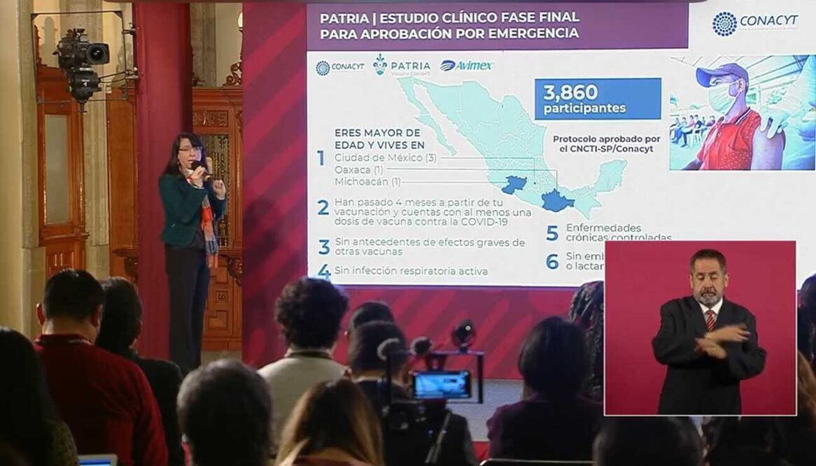 Oaxaca, entre las 3 entidades que participarán en fase final para aprobar vacuna mexicana Patria contra Covid. Foto: Captura de video