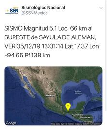 Sin daños en Oaxaca por sismo de 5.1 de magnitud