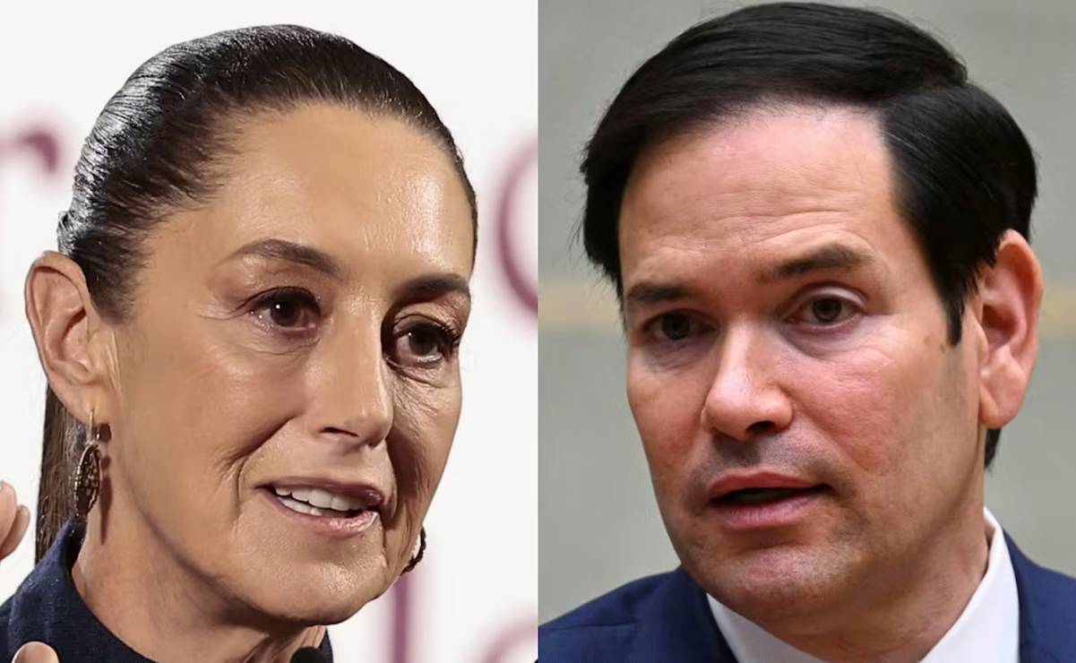 Claudia Sheinbaum, presidenta de México, y Marco Rubio, secretario de Estado del gobierno de Donald Trump. Foto: EFE y AFP