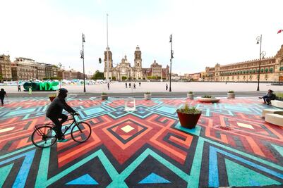 Inspirado en tejidos oaxaqueños, así es el nuevo paso peatonal en el Zócalo de la CDMX
