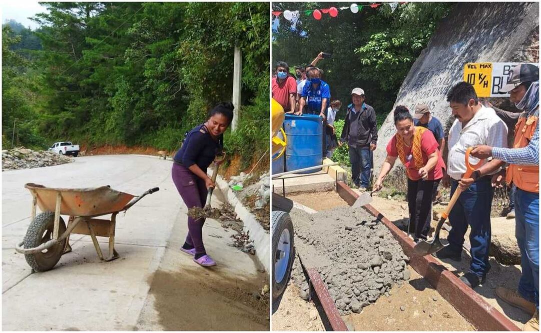 Con inversión federal de 6 mil 200 mdp, van 104 caminos construidos en Oaxaca desde 2019. Fotos: Especiales