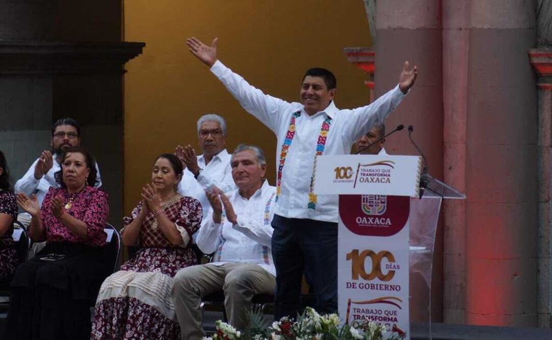 Menos delitos, ahorro de 500 mdp y visitas a 90 municipios: destaca Jara logros a 100 días de gobierno en Oaxaca. Fotos: Edwin Hernández