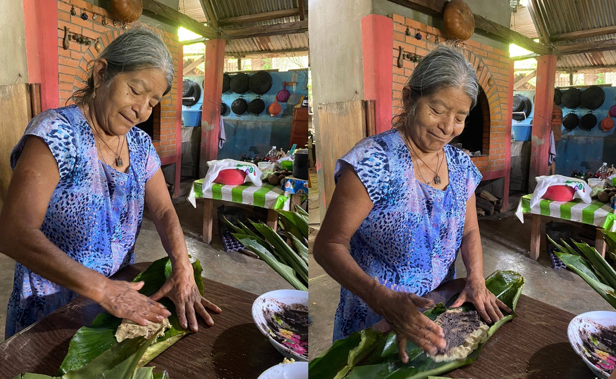 Elaboración del tamal de Siete Cueros, Foto: FB, Manuel Dolores
