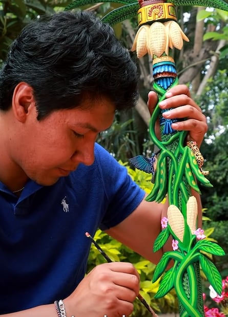 El Cetro de la Diosa Centéotl reune elementos de la cosmovisión de las culturas originarias de Oaxaca. Foto: Captura de video fb@Salomón Jara Cruz
