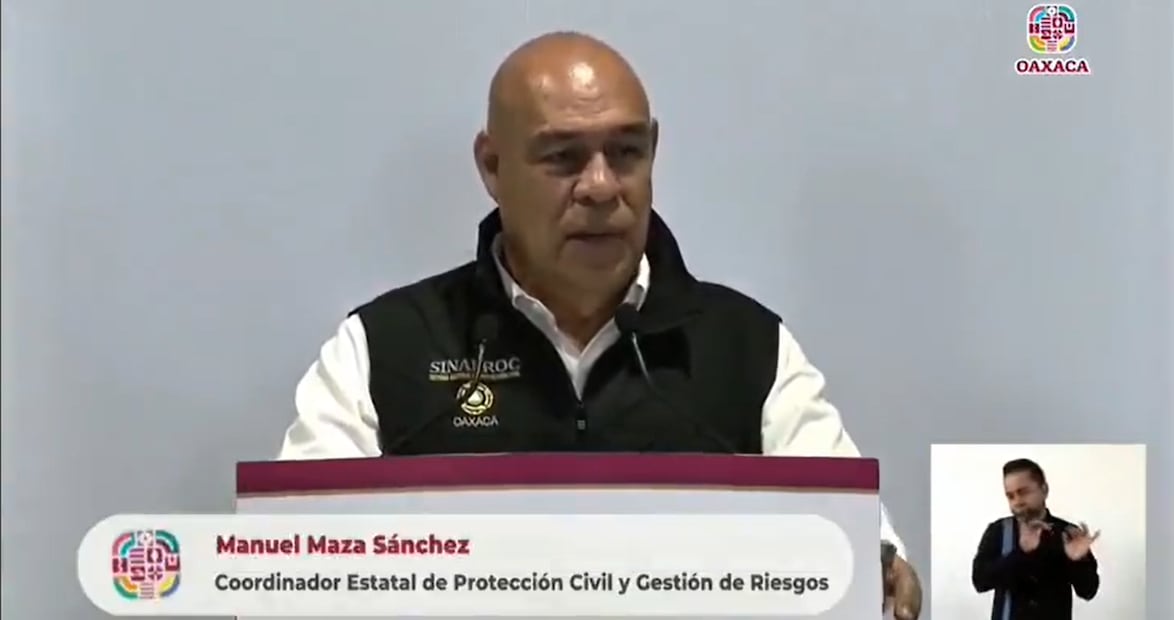 Informe del Coordinador Estatal de Protección Civil de Oaxaca. Foto: Coordinación Estatal de Protección Civil