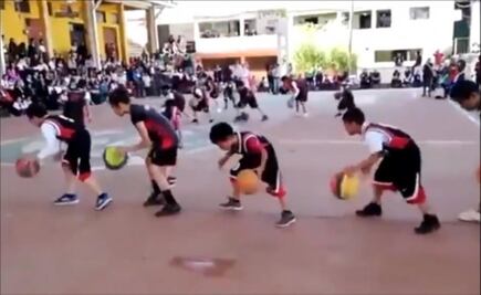Al ritmo de Queen, niños de Oaxaca hacen ejercicios de basquetbol