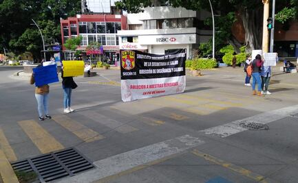 Segundo día de protestas de trabajadores de Salud en la ciudad de Oaxaca; anuncian reunión con Murat