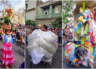 Quesillos, tiliches y los personajes más peculiares de la calenda de la Central de Abasto de Oaxaca