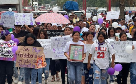 Marchan en Juchitán, Oaxaca, para exigir justicia por el feminicidio de la joven Maricela