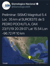 Sin daños en Oaxaca por sismo de 5.1 de magnitud