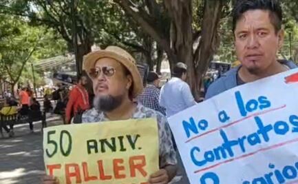 Se deslindan 24 maestros de conflicto en Taller Tamayo; dos inconformes protestan en zócalo de Oaxaca