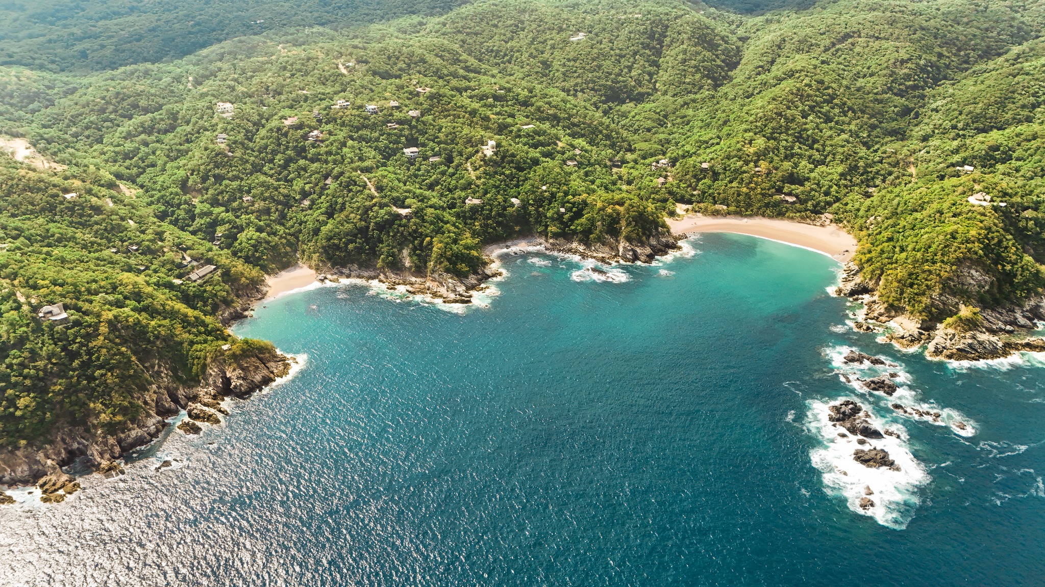 Playa La Boquilla en San Pedro Pochutla. Foto: Secretaría de Turismo de Oaxaca