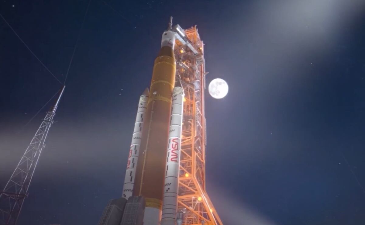 La nave espacial Orión, de la misión Artemis II de regreso a la Luna después de 50 años. Foto: Captura de video