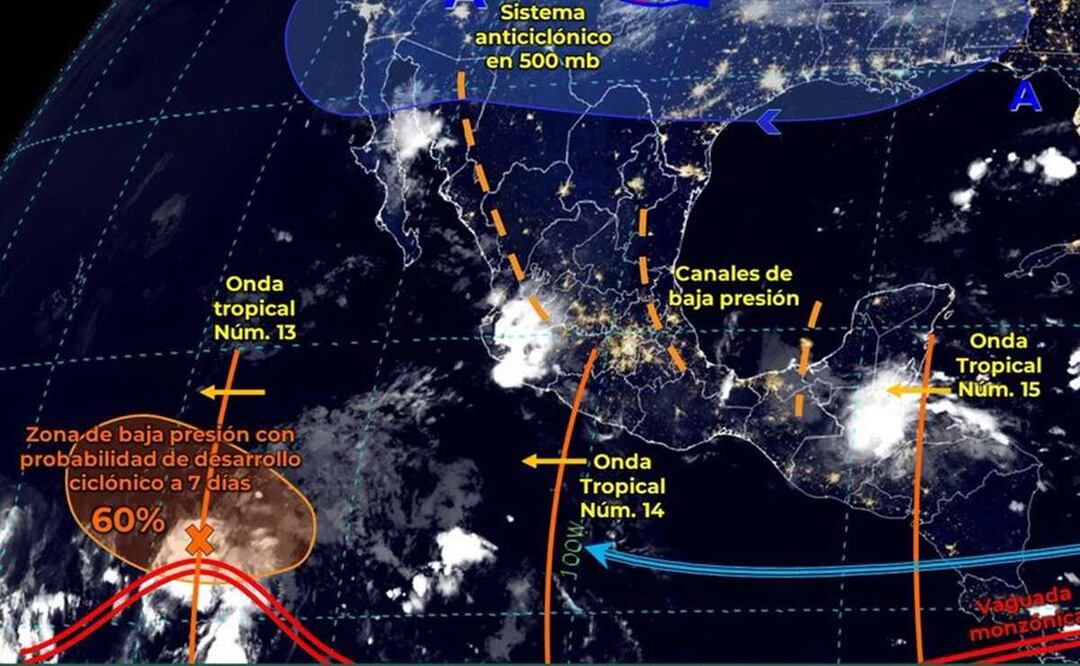 Onda tropical 14 dejará lluvias moderadas en 5 regiones de Oaxaca, señala Protección Civil. Foto: Especial