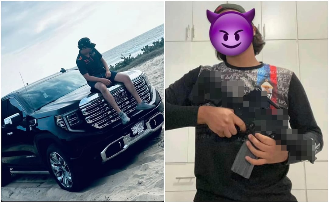 El joven Kevin Tejada es criticado por difundir fotos con autos de lujo y un arma. Fotos: Tomadas de redes