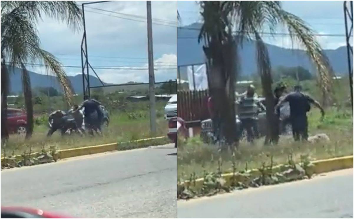 VIDEO. Taxistas foráneos golpean a sujeto con palos y patadas; Semovi Oaxaca pide ayuda para identificarlos
