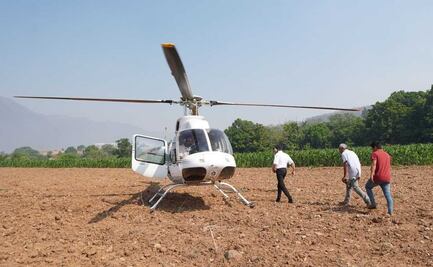 Con sobrevuelo, valoran daños por incendio en San Esteban Atatlahuca, en la Mixteca de Oaxaca