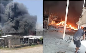 Reportan pérdida total tras incendio en empacadora de mango en Chahuites, Oaxaca; se desconocen las causas 