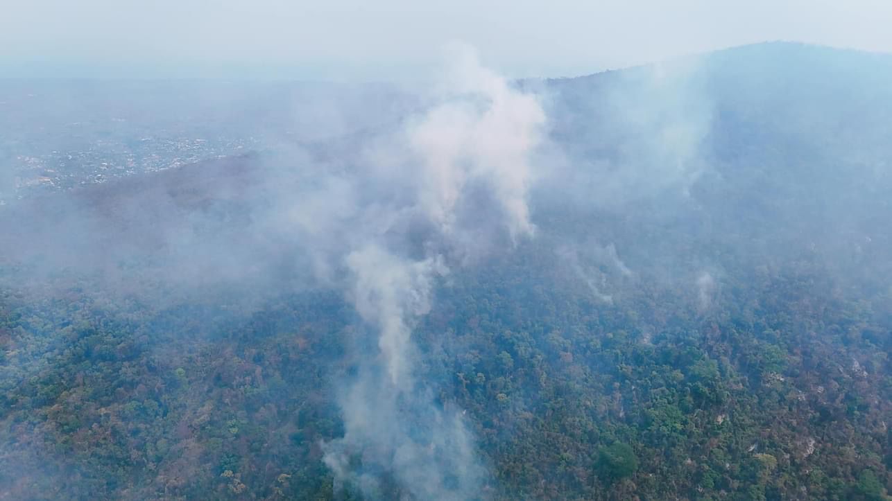 Fuego sigue sin control en Mitla y Díaz Ordaz; 24 incendios activos consumen bosques de Oaxaca