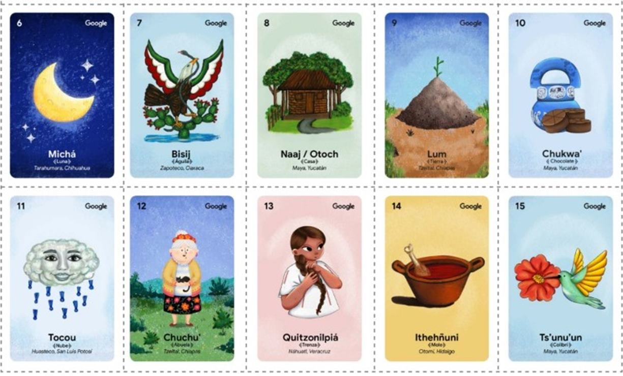 Jóvenes ngiba y zapoteca de Oaxaca ilustran para Google la Lotería de las lenguas originarias mexicanas