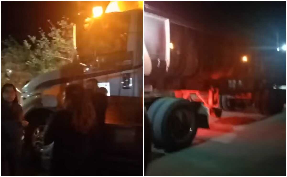 Retienen a góndola con desechos de la ciudad de Oaxaca en Rojas de Cuauhtémoc; acusan riesgo sanitario. Fotos: Capturas de video