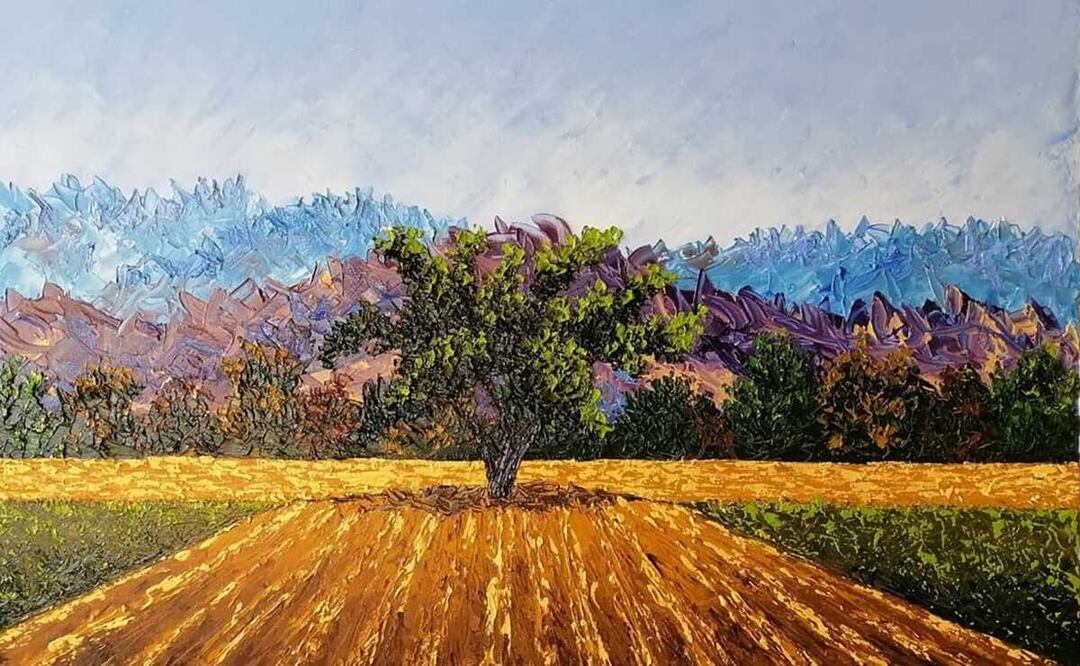 Las obras del artista, de 33 años de edad, retratan los diversos paisajes de la región Mixteca de Oaxaca. Foto: Cortesía