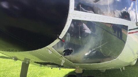 Cohetón impacta en helicóptero de Presidencia en Oaxaca