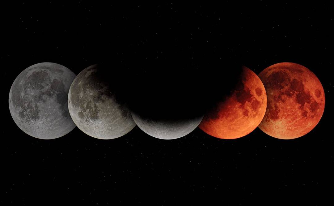 Eclipse lunar durante mayo 2022. Imagen: Especial