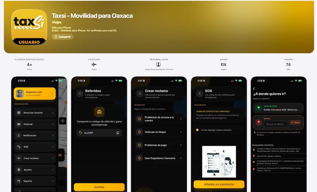 TaxSí, es la nueva plataforma para solicitar taxis en la ciudad de Oaxaca