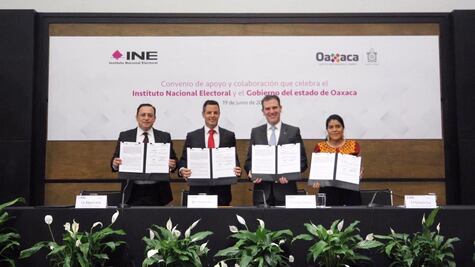 Firma INE y gobierno de Oaxaca convenio por igualdad de género en comunidades indígenas