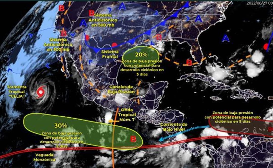 Advierte Protección Civil de Oaxaca lluvias y actividad eléctrica en 4 regiones, por Onda Tropical 7. Foto: CEPCO