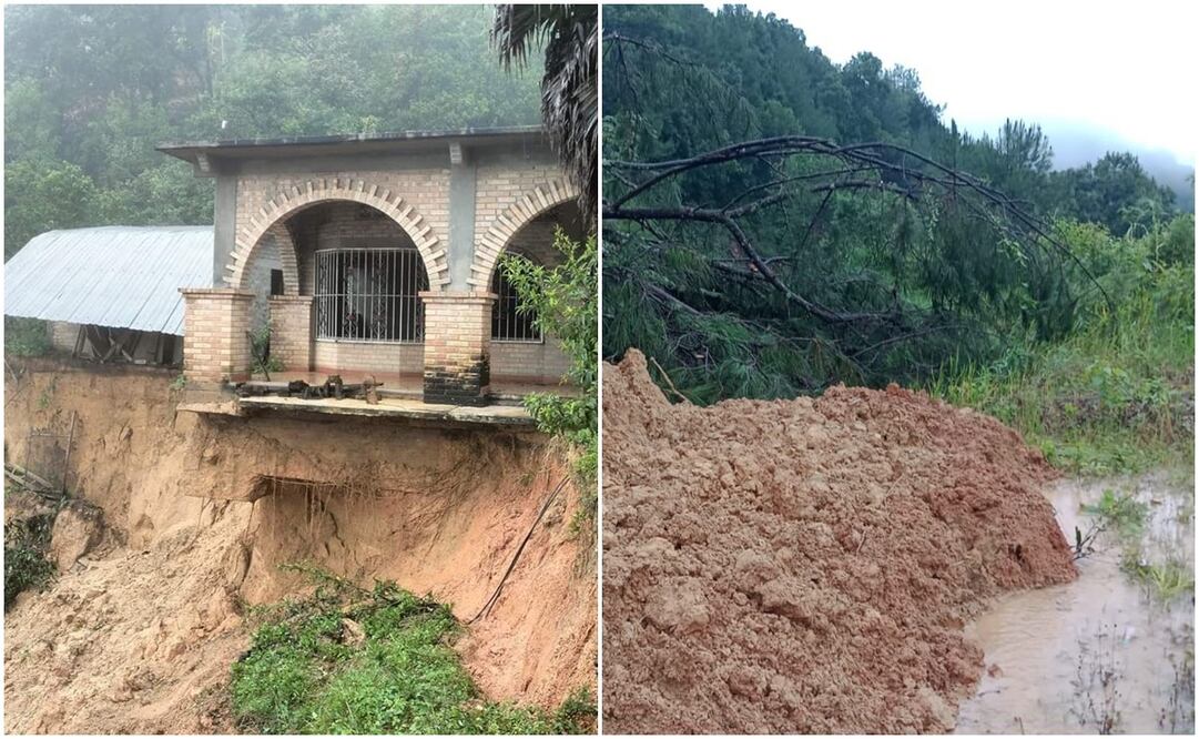 Reportan 80 deslaves y puentes por colapsar en zona triqui de Oaxaca; piden Declaratoria de Desastre. Fotos: Especiales