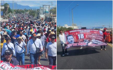 Sección 22 del SNTE condena violencia en el Istmo de Oaxaca durante marcha en Salina Cruz