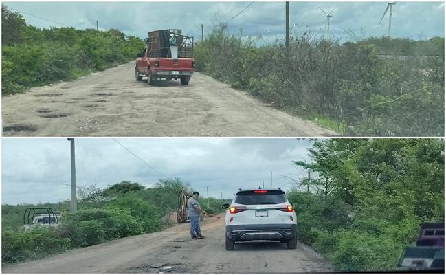 Obra carretera, de 14 millones de pesos, en el Istmo de Oaxaca no soporta las primeras lluvias