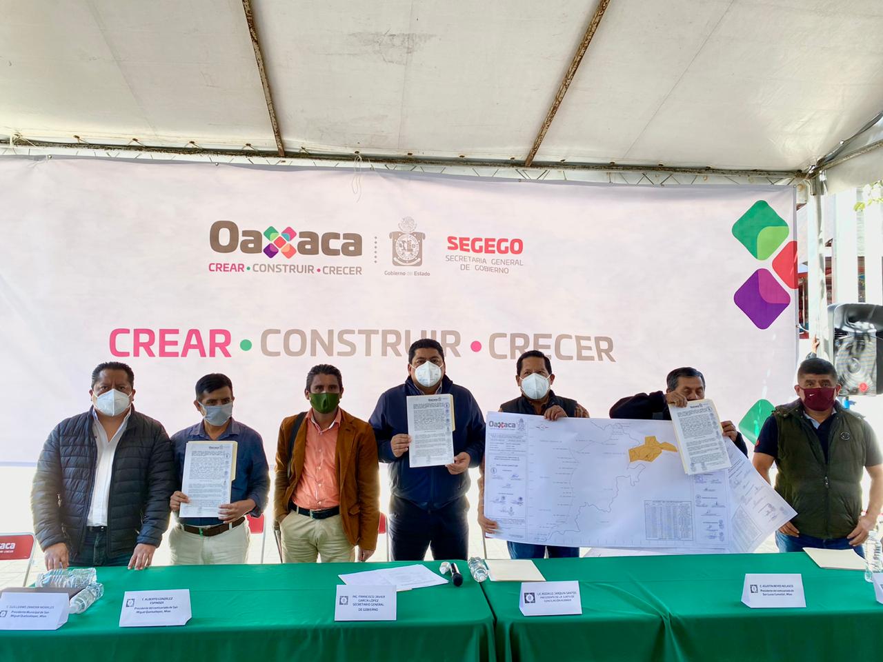 Tras 40 años de conflicto, Quetzaltepec y Comatlán, comunidades mixes, firman convenio de paz