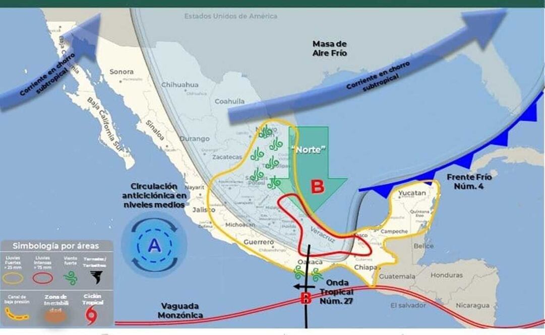 Suspenden clases en el Istmo de Oaxaca por lluvias de la onda tropical número 27. Foto: Especial