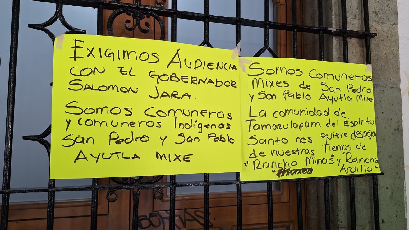 Comuneros de Ayutla Mixe denuncian por despojo de tierras a Tamazulápam; piden audiencia con Jara