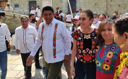 En gira con Salomón Jara, reconoce Claudia Sheimbaum a magisterio de Oaxaca