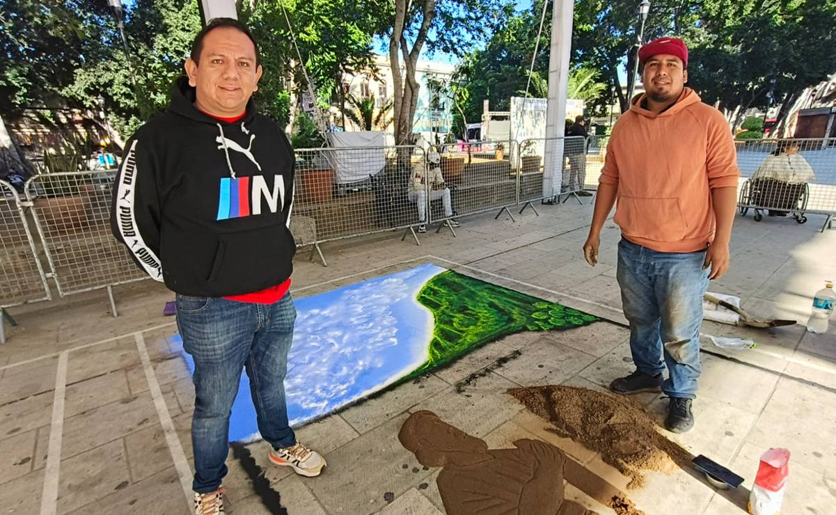 Artistas recrean la identidad de las regiones de Oaxaca a través de tradicionales tapetes