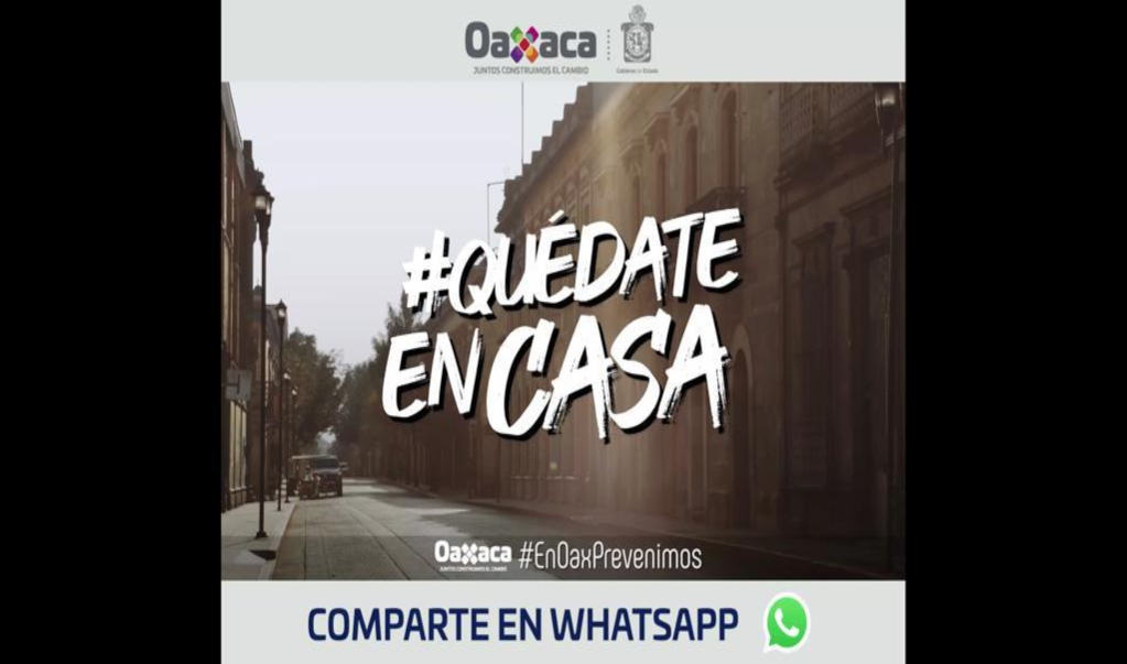 Lanza gobierno de Oaxaca video musical #QuédateEnCasa para difundir medidas contra Covid-19