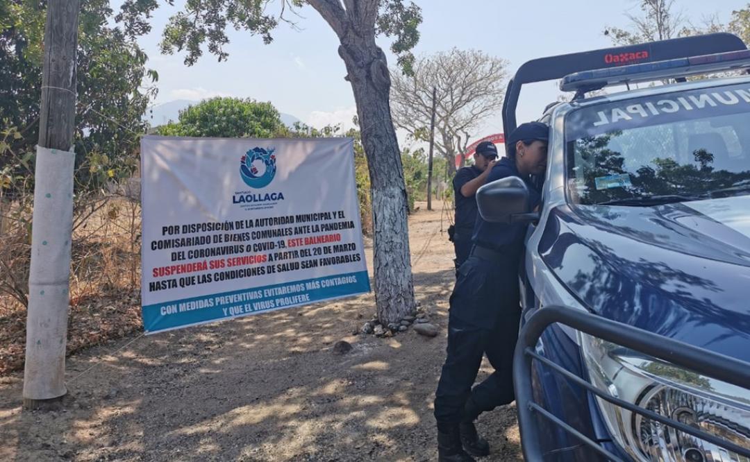 Policías vigilan que vacacionistas no entren a balneario natural del Istmo