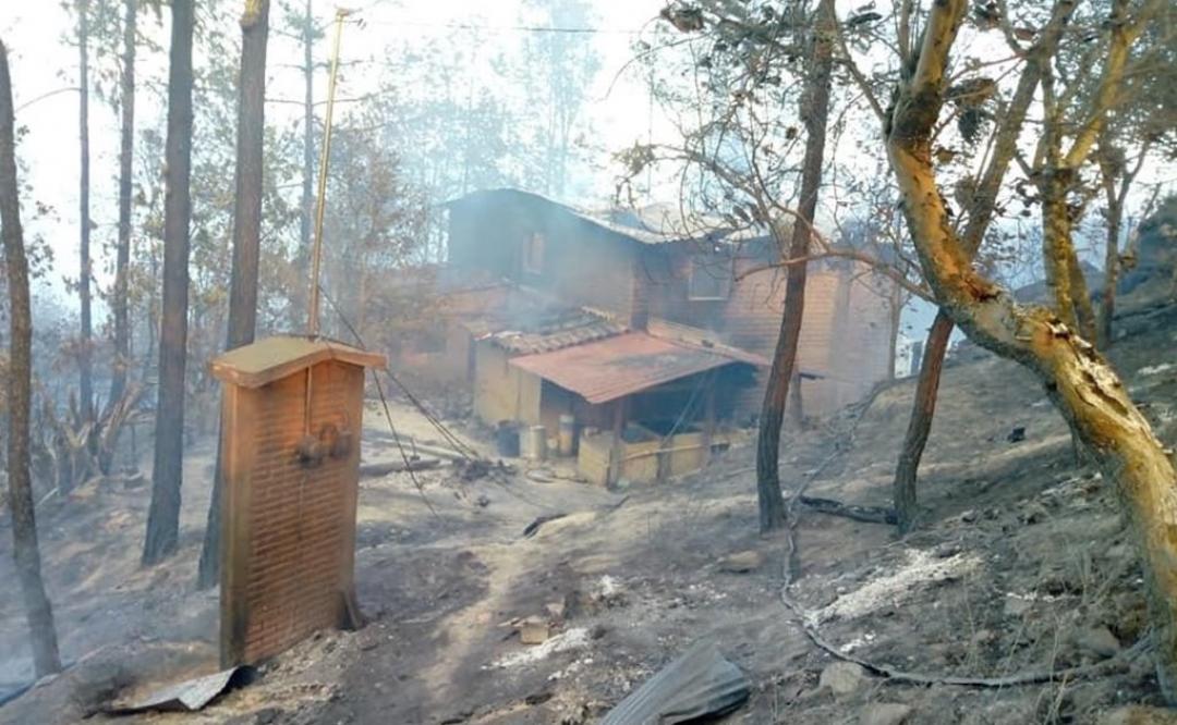 Se reactiva incendio en la Sierra Norte que ya había sido sofocado, ha consumido casas y vehículos