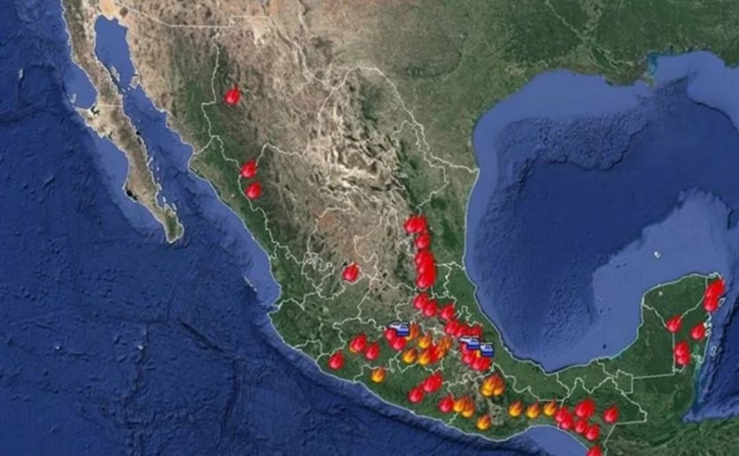 México tiene 77 incendios forestales en 20 estados; afectan áreas naturales protegidas