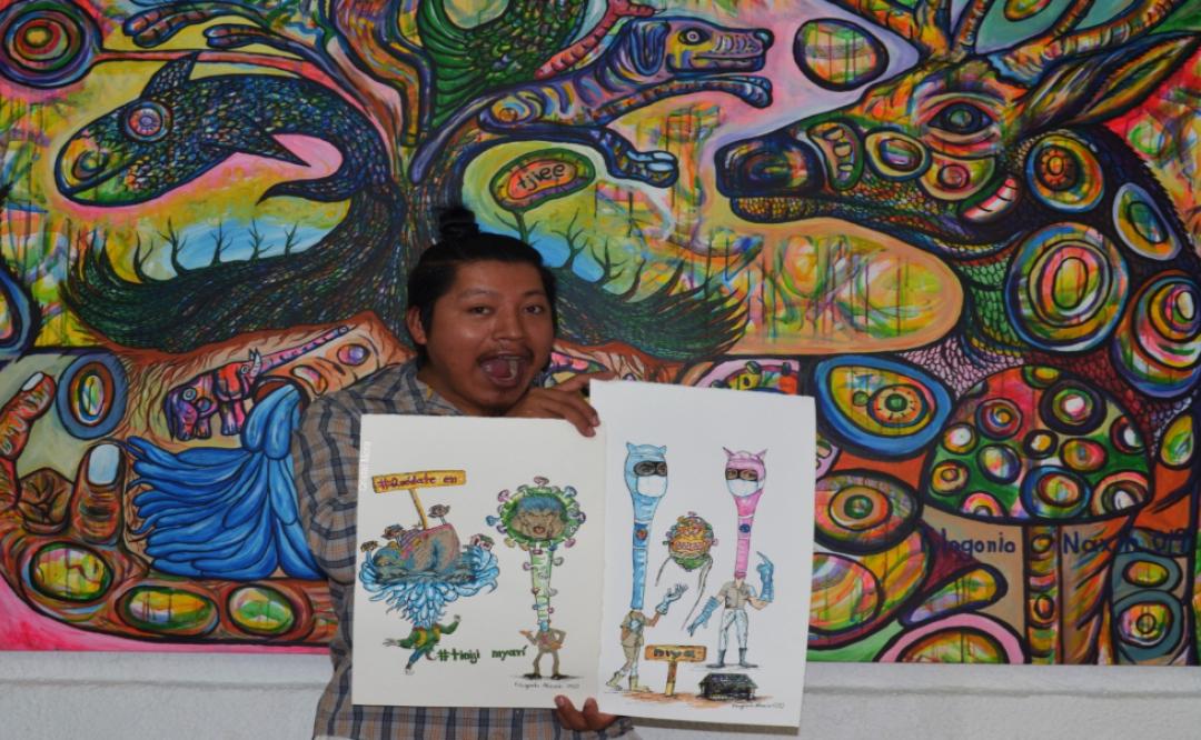 Artista interpreta la pandemia desde la mirada y resistencia mazateca
