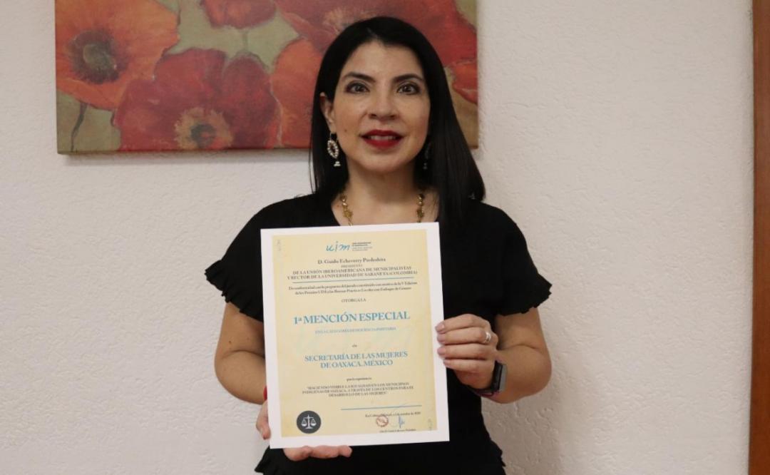 Premian a Secretaría de las Mujeres de Oaxaca por avances de igualdad en municipios indígenas