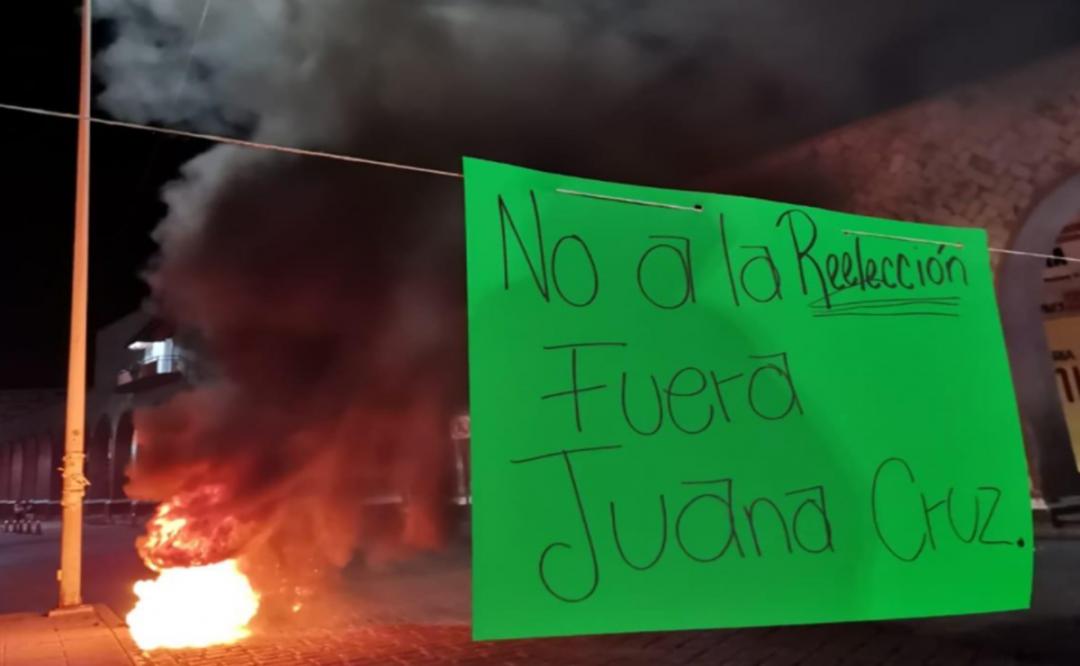 Protestan en Oaxaca contra designación en Morena de edil Juanita Cruz como candidata por Huajuapan