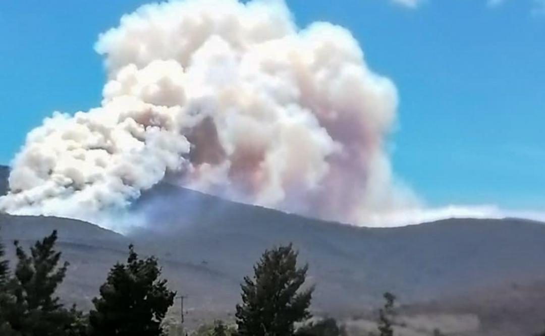 Reportan fuego en San Simón Almolongas; suman 91 incendios forestales en Oaxaca
