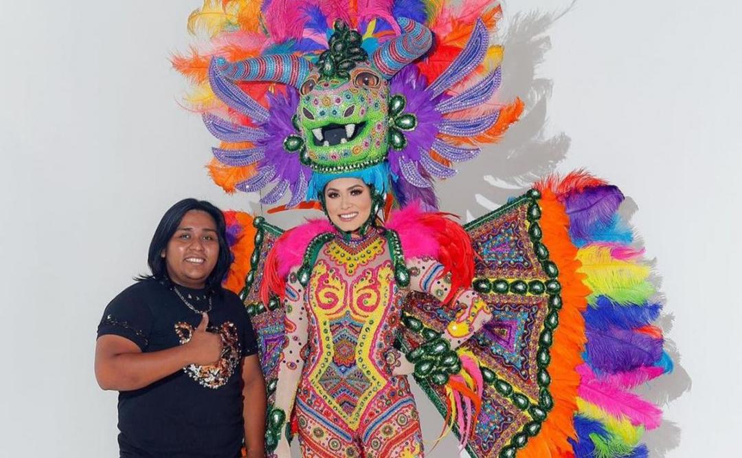 Con un traje inspirado en alebrijes, diseñador de Oaxaca ayudó a Andrea Meza a ganar Miss Universo