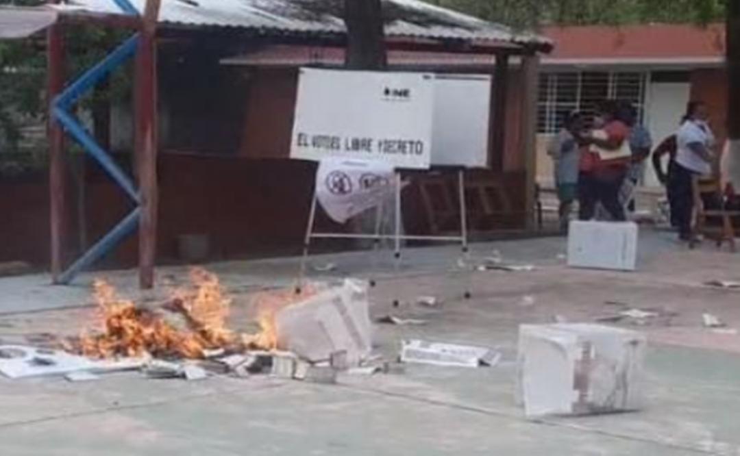 Queman casillas y suspenden elección en Mixtequilla, en el Istmo de Oaxaca; 4 mil se quedan sin votar